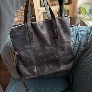 Madewell Navy leather tote